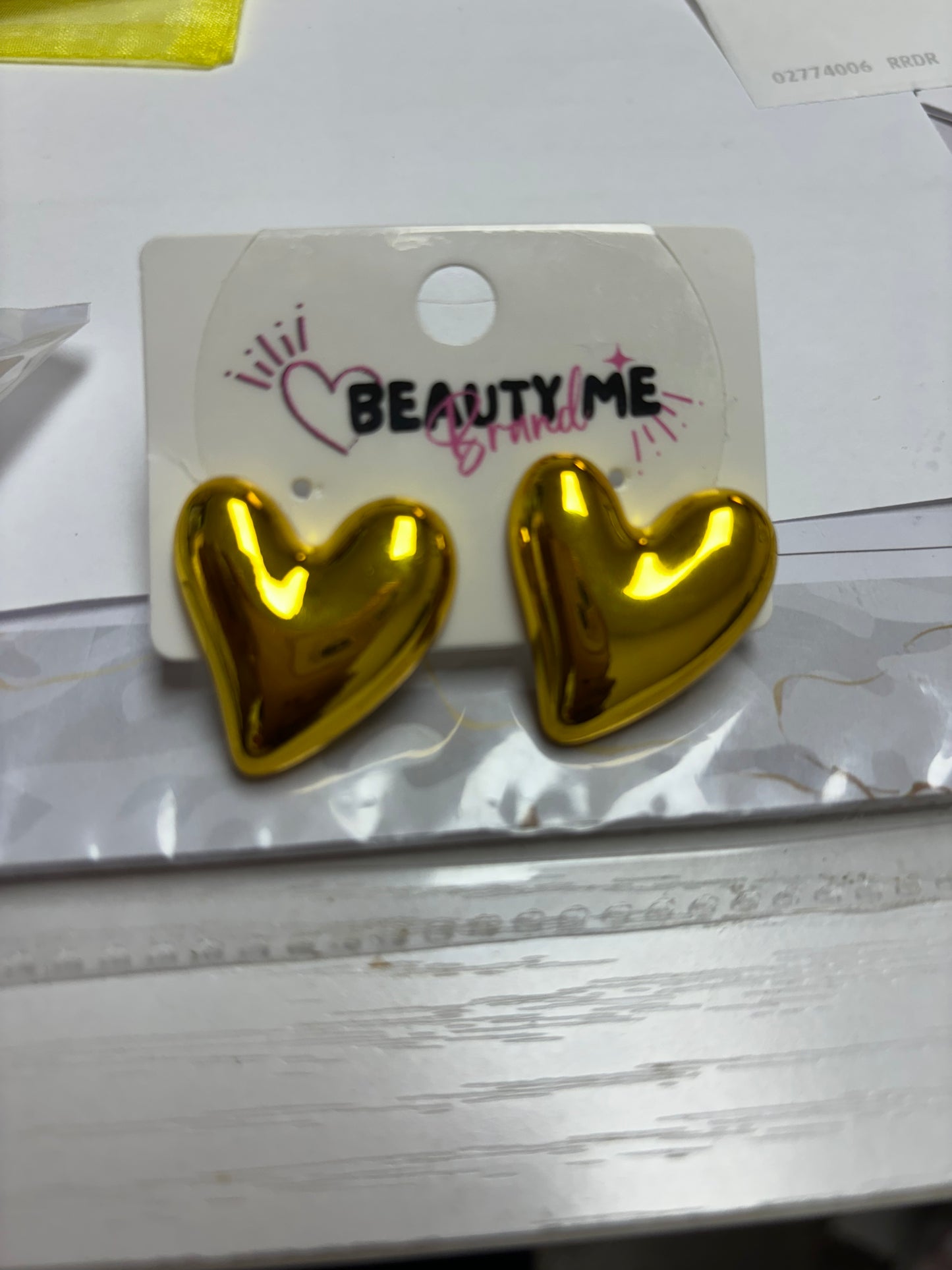 Yellow Heart Earrings